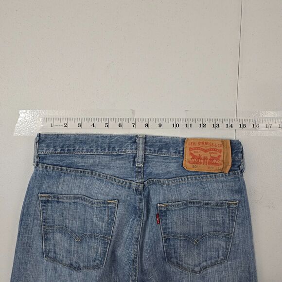 Levi's 501 button fly jeans blue 29x32 denim light‎ wash 5002 - Picture 6 of 13